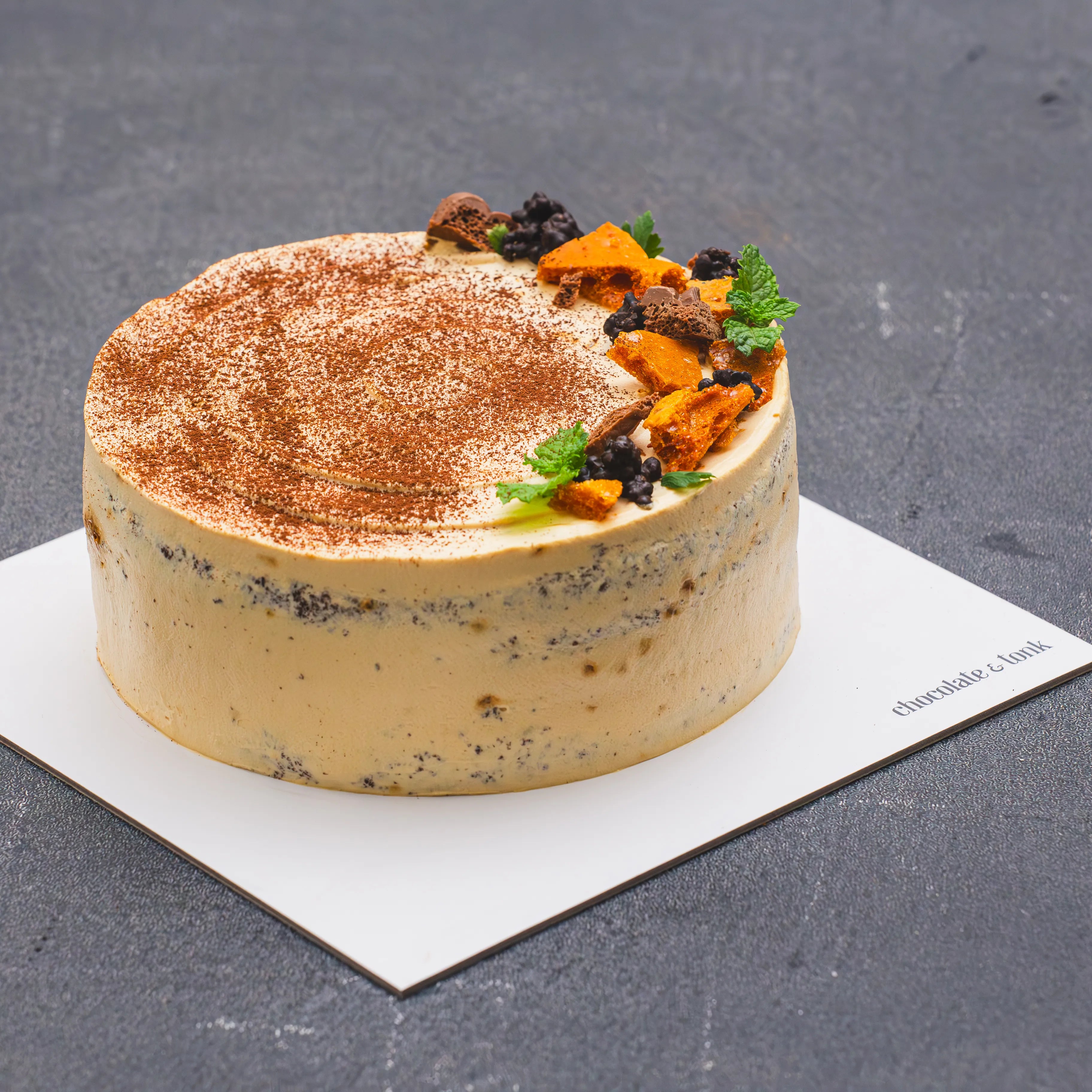 Whisky-infused chocolate cake with a delicious honeycomb crunch