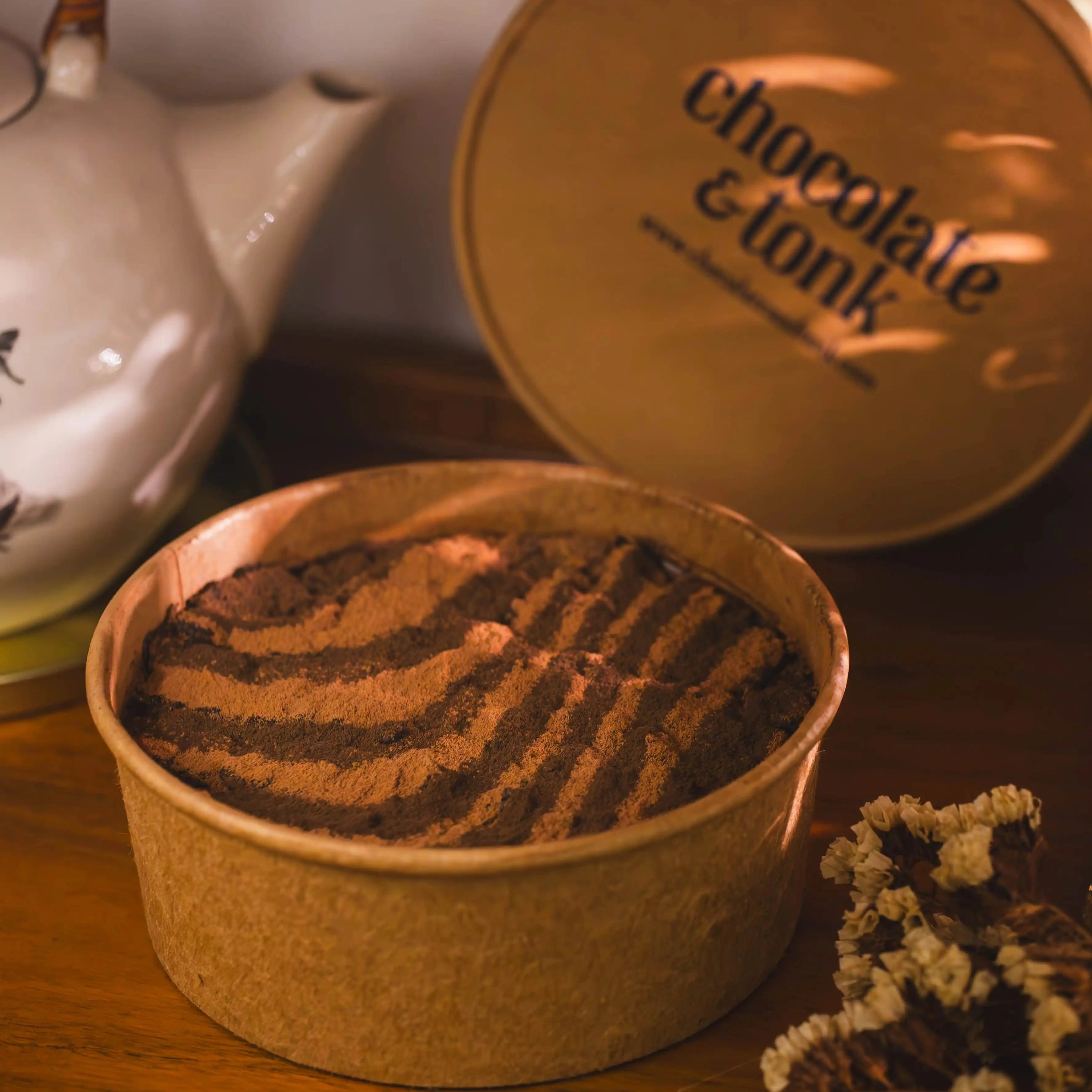 Hazelnut Chocolate pudding in a brown box